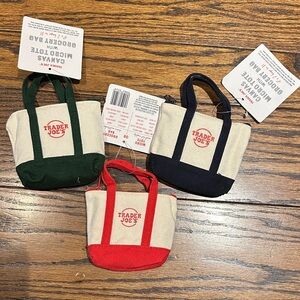 Trader Joe's Micro Canvas Tote Bags - set of 3